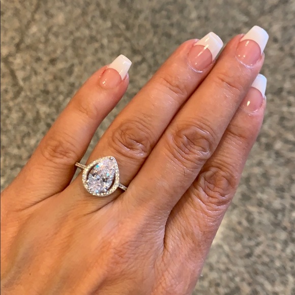 Jewelry - 3.5ct 12x9mm Pear Engagement Ring sizes 8 9